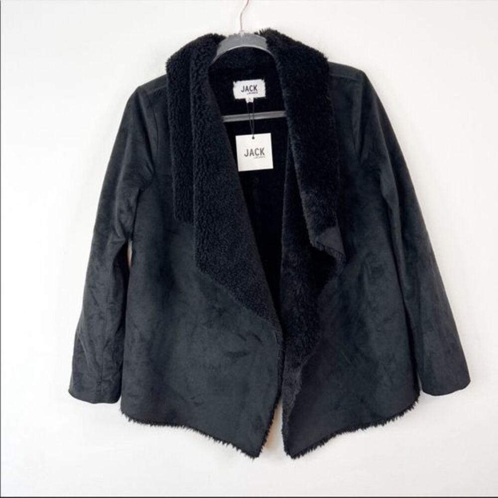 NWT Jack by BB Dakota Faux Suede and Shearling Asymmetrical Jacket, Size Small
